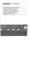 Tandberg TIA-3032-A - Owners Manual